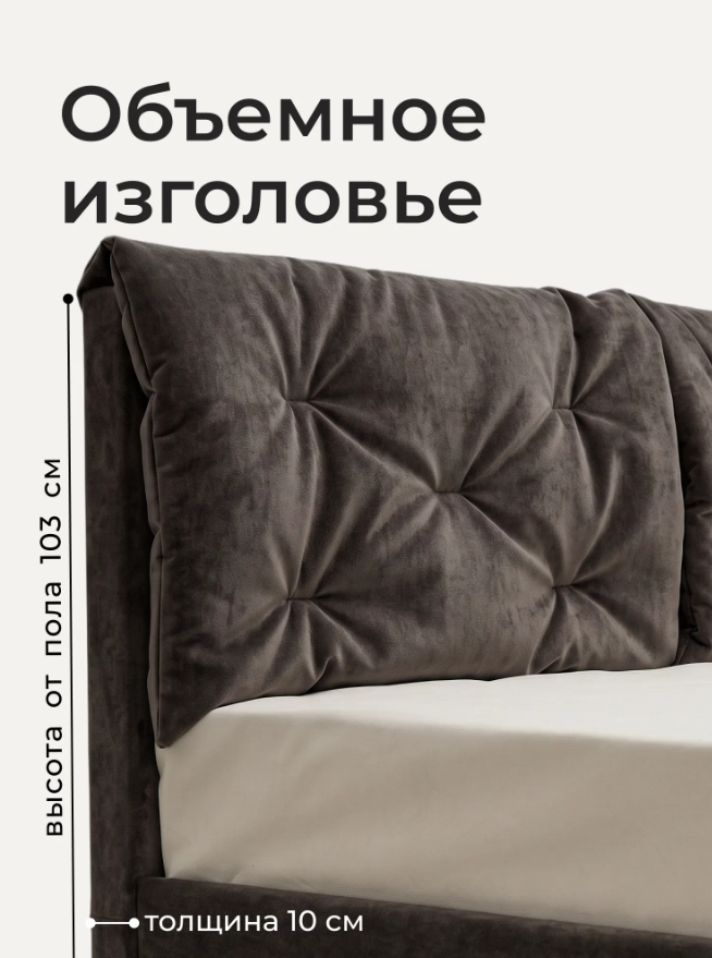 Двуспальная мягкая кровать Ромак Клемона 140х200 (2)