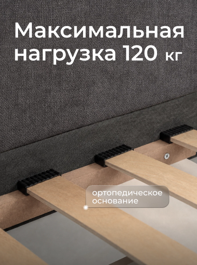 Подростковая кровать-тахта Ромак Алиса 180х84- цвет графит (6)